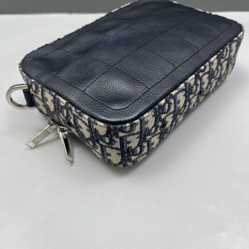 Dior Camera Case Oblique Calfskin Blue Black Beige