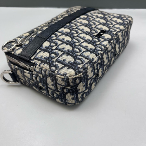 Dior Camera Case Oblique Calfskin Blue Black Beige