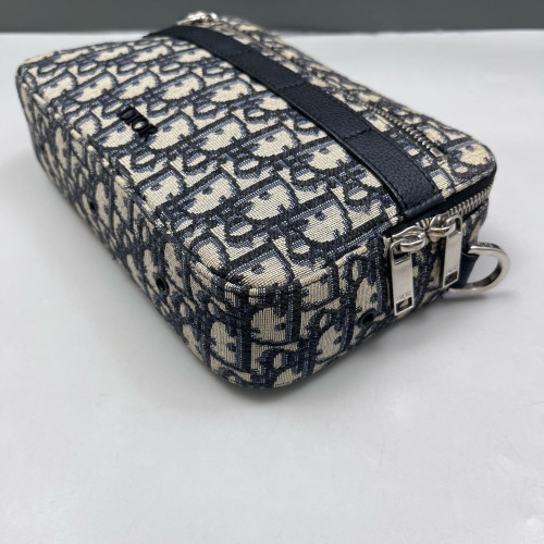 Dior Camera Case Oblique Calfskin Blue Black Beige