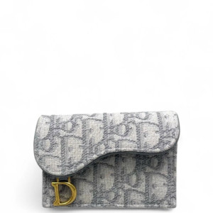 Dior Saddle Bloom Card Holder Oblique Grey Dior Saddle Bloom Card Holder Oblique Grey
