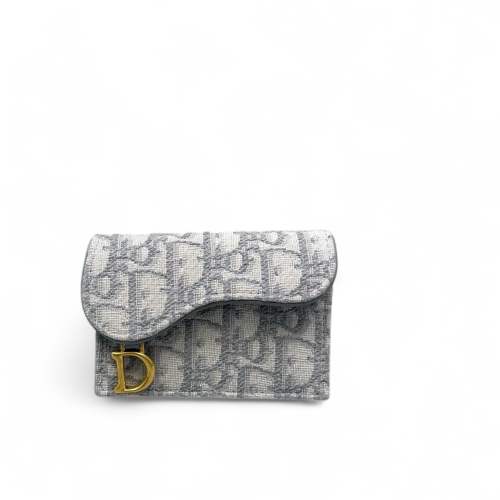 Dior Saddle Bloom Card Holder Oblique Grey Dior Saddle Bloom Card Holder Oblique Grey