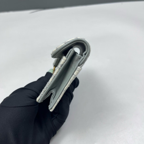 Dior Saddle Bloom Card Holder Oblique Grey Dior Saddle Bloom Card Holder Oblique Grey