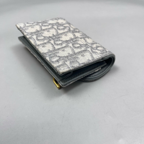 Dior Saddle Bloom Card Holder Oblique Grey Dior Saddle Bloom Card Holder Oblique Grey