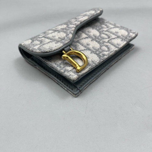 Dior Saddle Bloom Card Holder Oblique Grey Dior Saddle Bloom Card Holder Oblique Grey