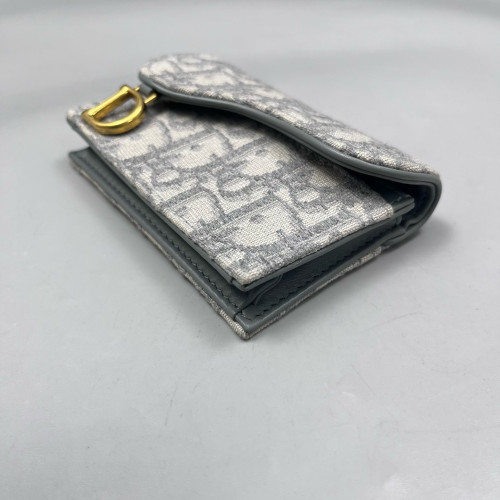 Dior Saddle Bloom Card Holder Oblique Grey Dior Saddle Bloom Card Holder Oblique Grey