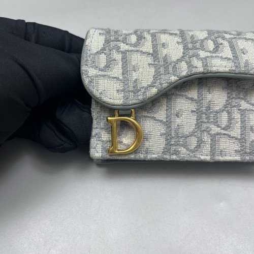 Dior Saddle Bloom Card Holder Oblique Grey Dior Saddle Bloom Card Holder Oblique Grey