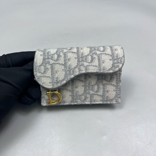 Dior Saddle Bloom Card Holder Oblique Grey Dior Saddle Bloom Card Holder Oblique Grey