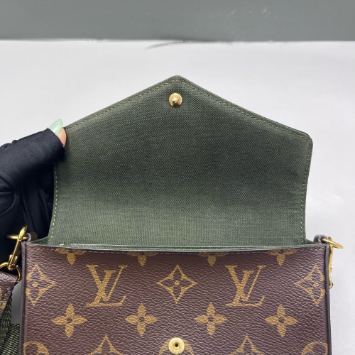 Louis Vuitton Felicie Strap & Go Monogram Brown Green