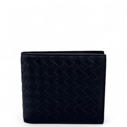 Bottega Veneta Compact Wallet Calfskin Intrecciato Black