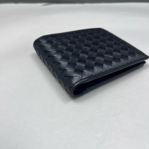 Bottega Veneta Compact Wallet Calfskin Intrecciato Black