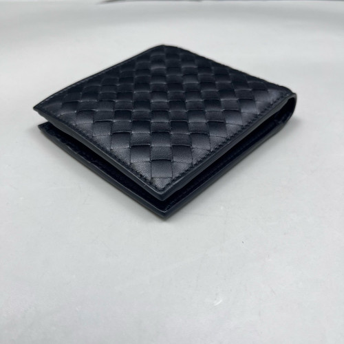 Bottega Veneta Compact Wallet Calfskin Intrecciato Black