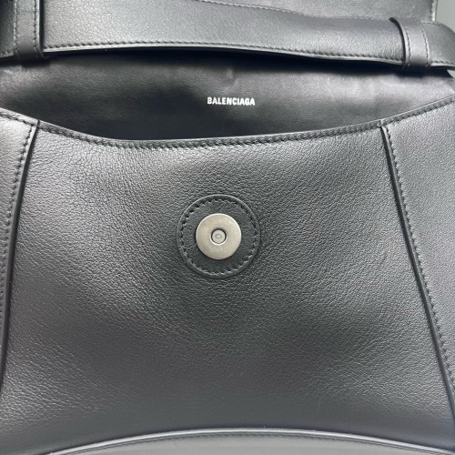 Balenciaga Downtown Shoulder Bag Smooth Calfskin Black
