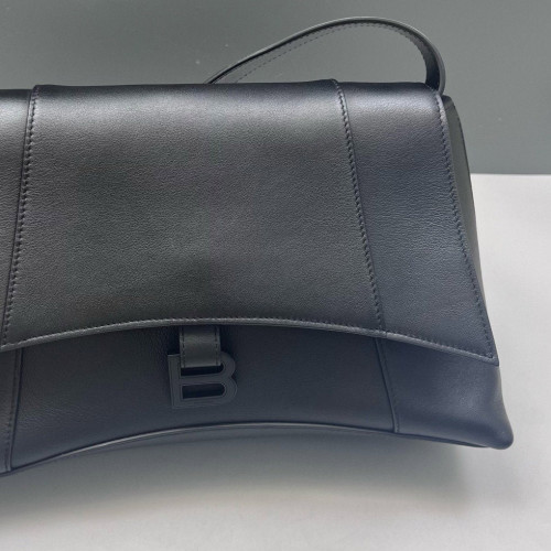 Balenciaga Downtown Shoulder Bag Smooth Calfskin Black