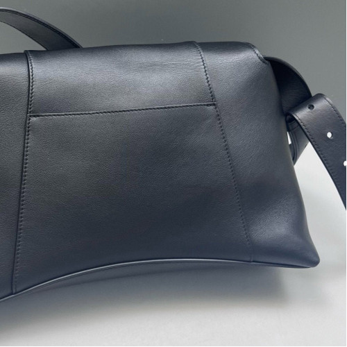 Balenciaga Downtown Shoulder Bag Smooth Calfskin Black