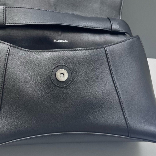 Balenciaga Downtown Shoulder Bag Smooth Calfskin Black