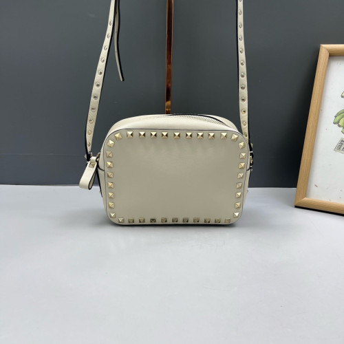 Valentino Rockstud Camera Case Calfskin Beige