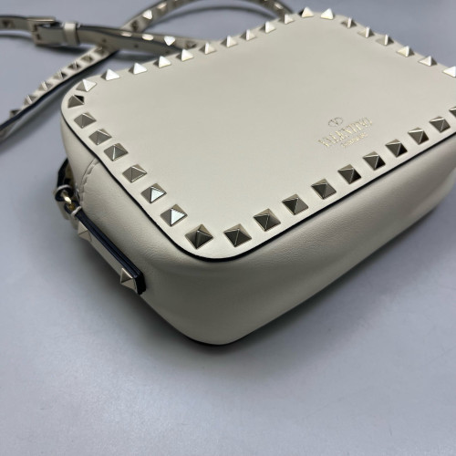 Valentino Rockstud Camera Case Calfskin Beige