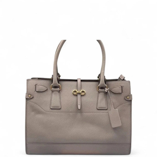 Salvatore Ferragamo Handbag Saffiano Calfskin Grey