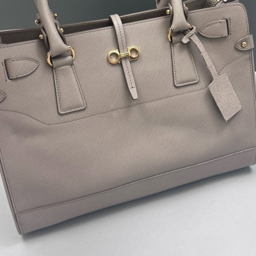Salvatore Ferragamo Handbag Saffiano Calfskin Grey