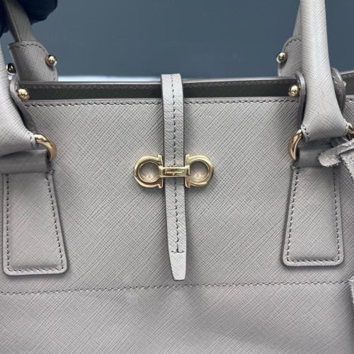 Salvatore Ferragamo Handbag Saffiano Calfskin Grey