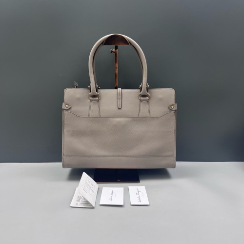 Salvatore Ferragamo Handbag Saffiano Calfskin Grey