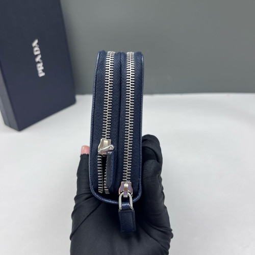 Prada Continental Wallet Saffiano Calfskin Dark Blue