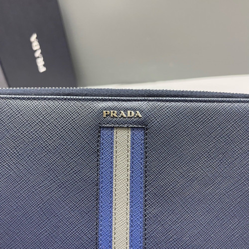 Prada Continental Wallet Saffiano Calfskin Dark Blue