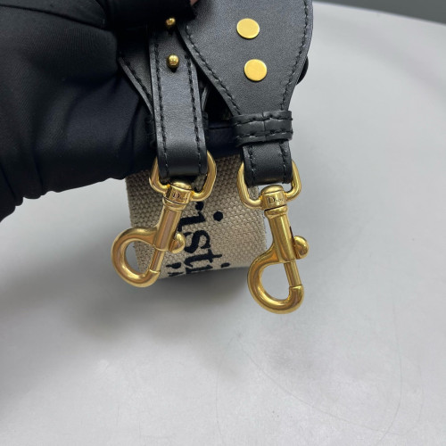 Dior Small Saddle Bag Oblique Blue Beige