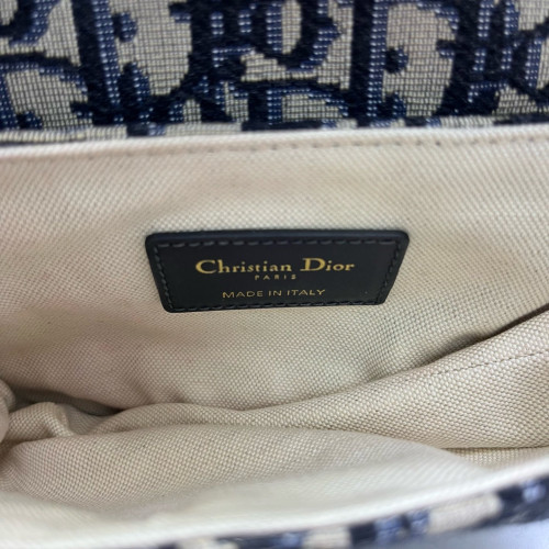 Dior Small Saddle Bag Oblique Blue Beige