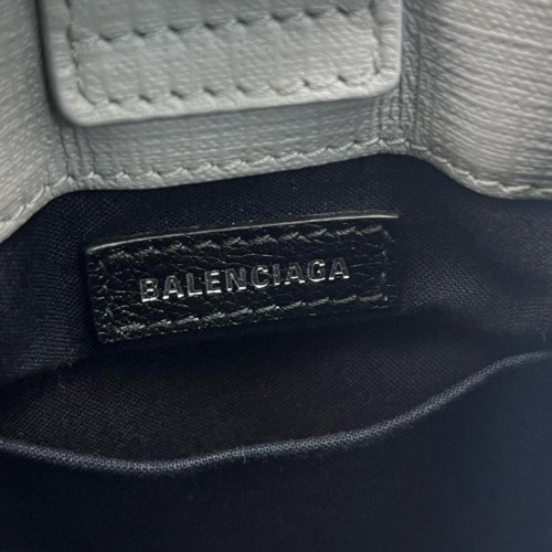 Balenciaga Logo Shopping Phone Holder Calfskin Grey