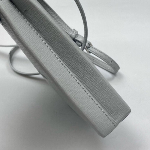 Balenciaga Logo Shopping Phone Holder Calfskin Grey