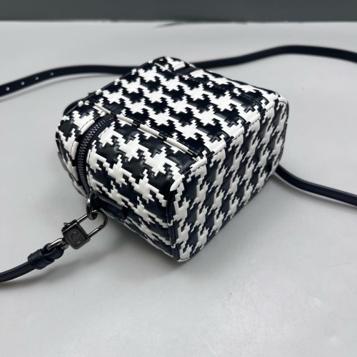 Dior Mini Top Handle Vanity Case Houndstooth Black White Dior Mini Top Handle Vanity Case Houndstooth Black White