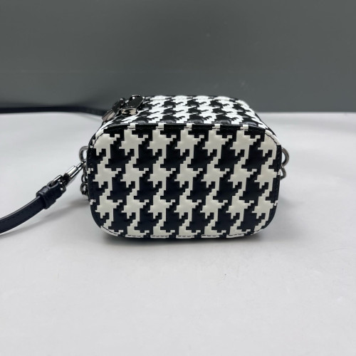Dior Mini Top Handle Vanity Case Houndstooth Black White Dior Mini Top Handle Vanity Case Houndstooth Black White