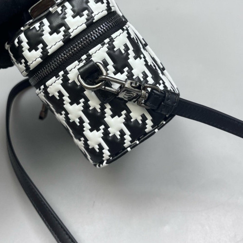 Dior Mini Top Handle Vanity Case Houndstooth Black White Dior Mini Top Handle Vanity Case Houndstooth Black White