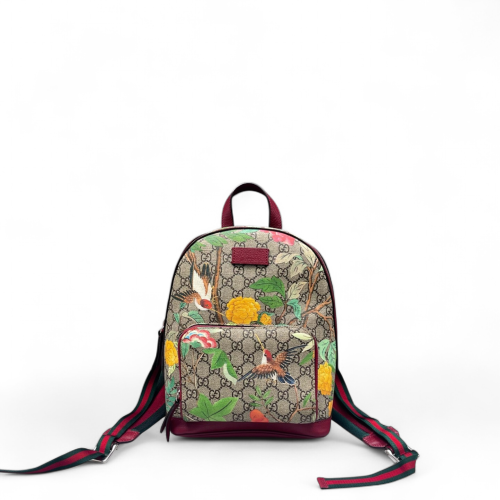 Gucci Backpack GG Supreme Monogram Beige Burgundy Green