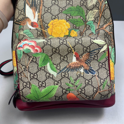 Gucci Backpack GG Supreme Monogram Beige Burgundy Green