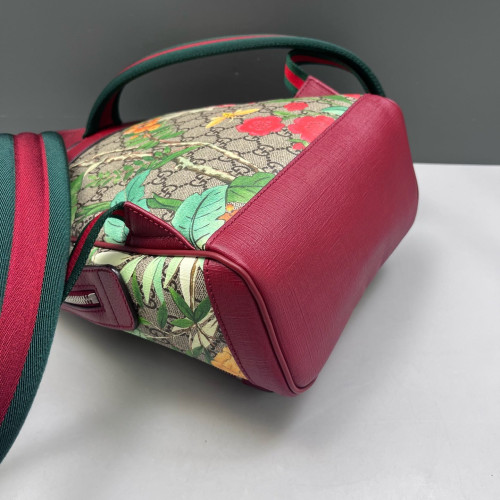 Gucci Backpack GG Supreme Monogram Beige Burgundy Green