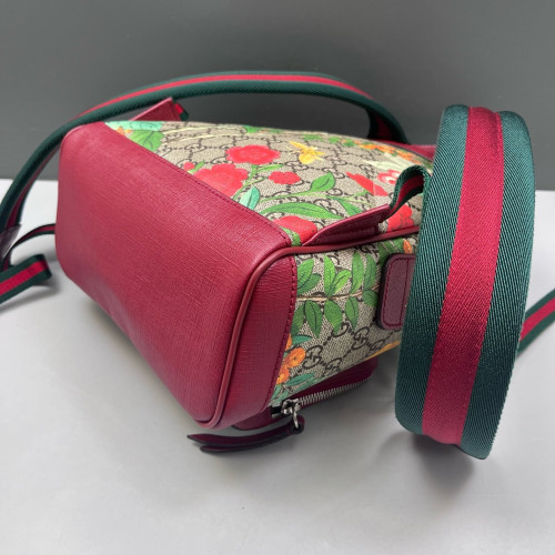 Gucci Backpack GG Supreme Monogram Beige Burgundy Green