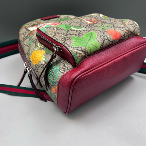 Gucci Backpack GG Supreme Monogram Beige Burgundy Green