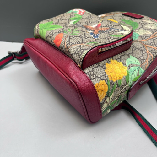 Gucci Backpack GG Supreme Monogram Beige Burgundy Green