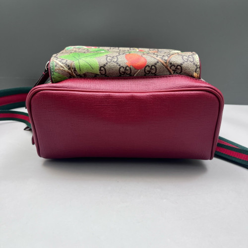 Gucci Backpack GG Supreme Monogram Beige Burgundy Green
