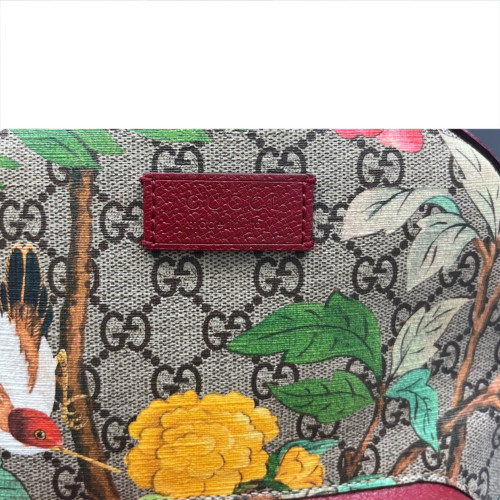 Gucci Backpack GG Supreme Monogram Beige Burgundy Green