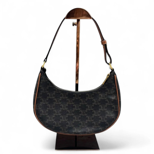 Celine Medium Ava Shoulder Bag Triomphe Brown Black