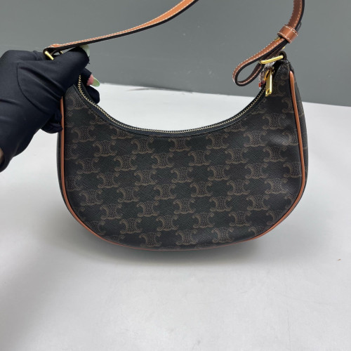 Celine Medium Ava Shoulder Bag Triomphe Brown Black