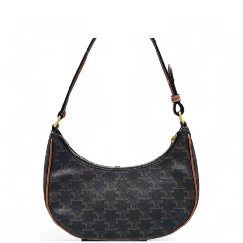 Celine Medium Ava Shoulder Bag Triomphe Brown Black