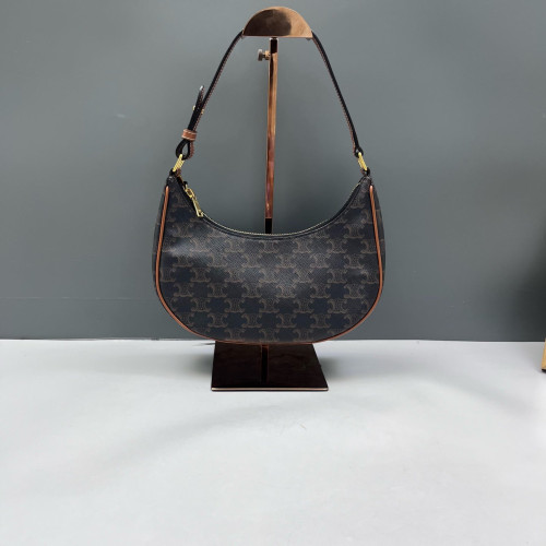 Celine Medium Ava Shoulder Bag Triomphe Brown Black