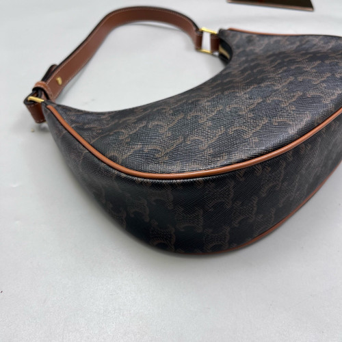 Celine Medium Ava Shoulder Bag Triomphe Brown Black