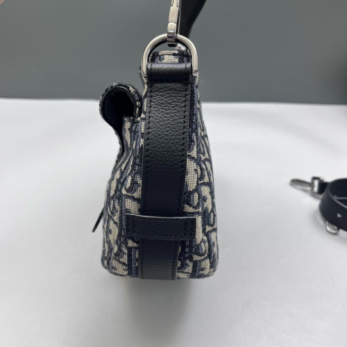 Dior Mini Soft Saddle Bag Oblique Navy Beige Black