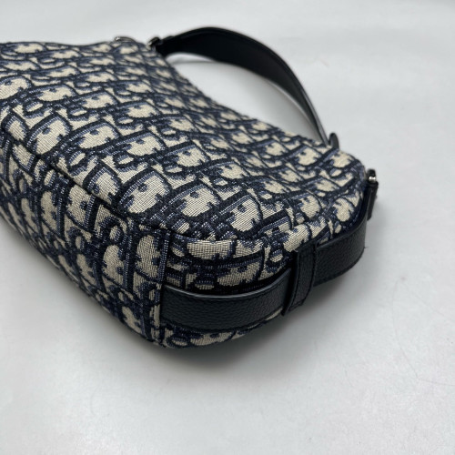 Dior Mini Soft Saddle Bag Oblique Navy Beige Black