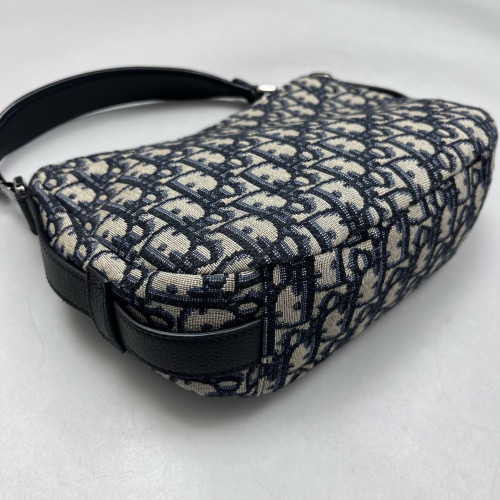 Dior Mini Soft Saddle Bag Oblique Navy Beige Black